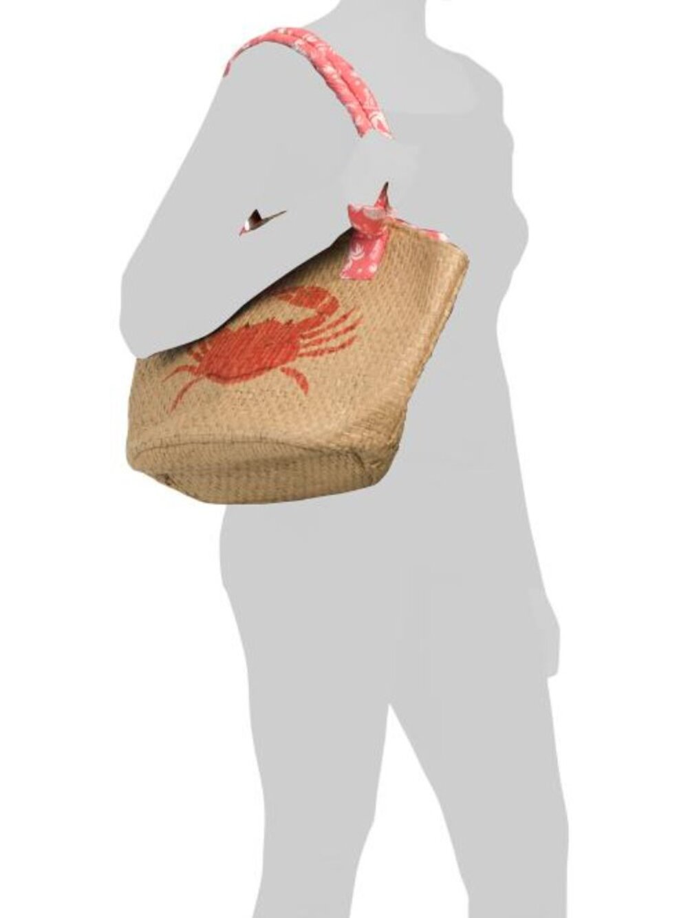 LULU Crab Straw Tote With Scarf - Picture 4 of 4
